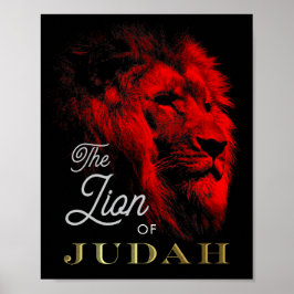 Poster The Lion of Judah Black Red Gold Christian
