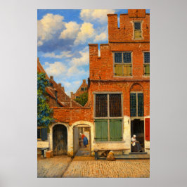 Poster The Little Street by Johannes Vermeer