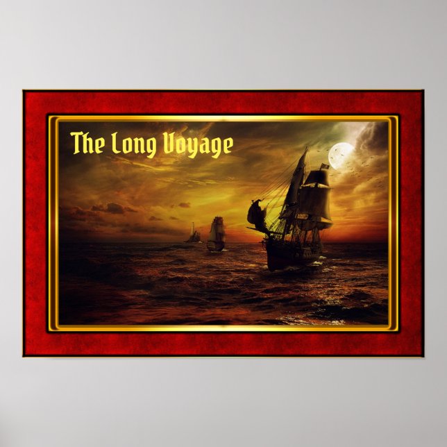 Poster The Long Voyage - Galleons at Sail (Frente)
