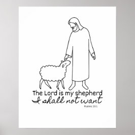 Poster The Lord is my shepherd Christian faith
