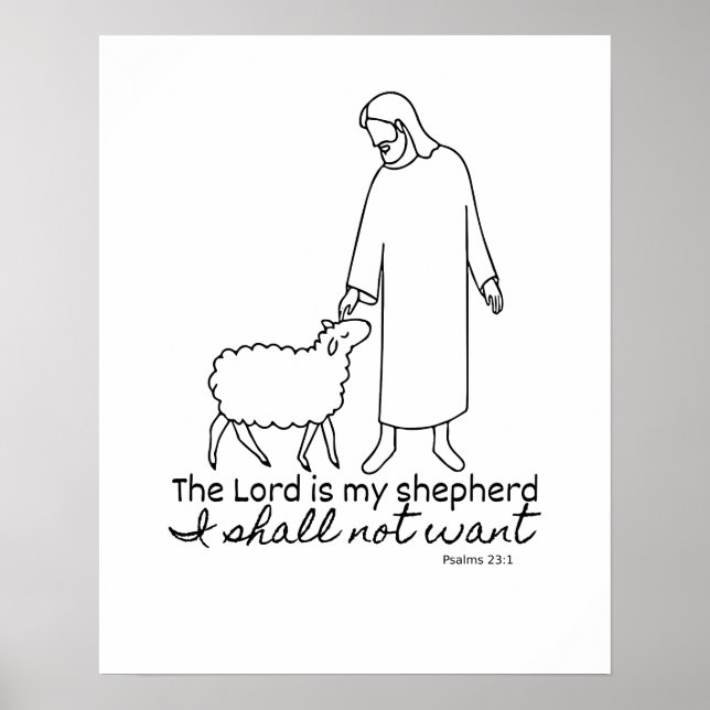 Poster The Lord is my shepherd Christian faith  (Frente)