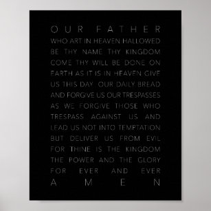 Poster The Lord's Prayer Black