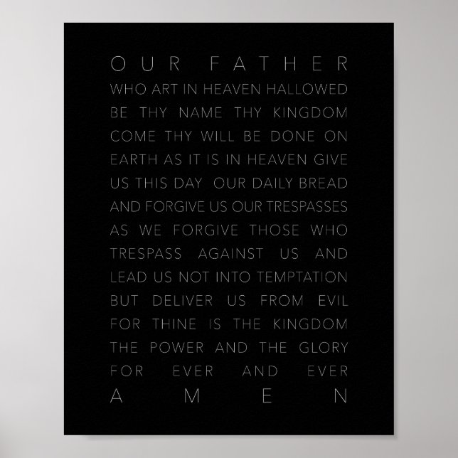 Poster The Lord's Prayer Black (Frente)