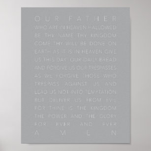 Poster The Lord's Prayer Grey
