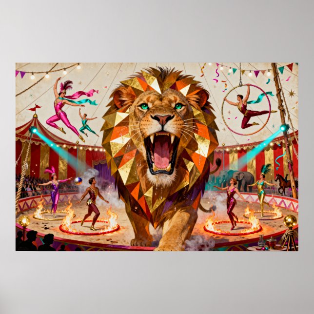 Poster The Majestic Lion of the Circus - A Captivating  (Frente)