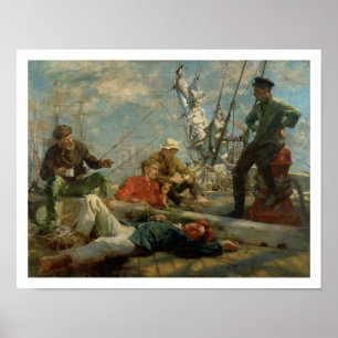 Poster The Midday Rest (Sailors Yarning), 1906 (óleo em c