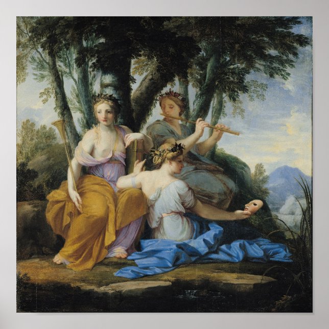 Póster The Muses, Clio, Euterpe e Thalia, c.1652-55 (Frente)