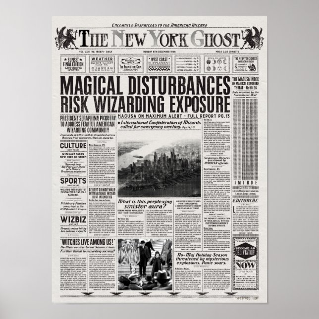 Poster The New York Ghost Newspaper (Frente)
