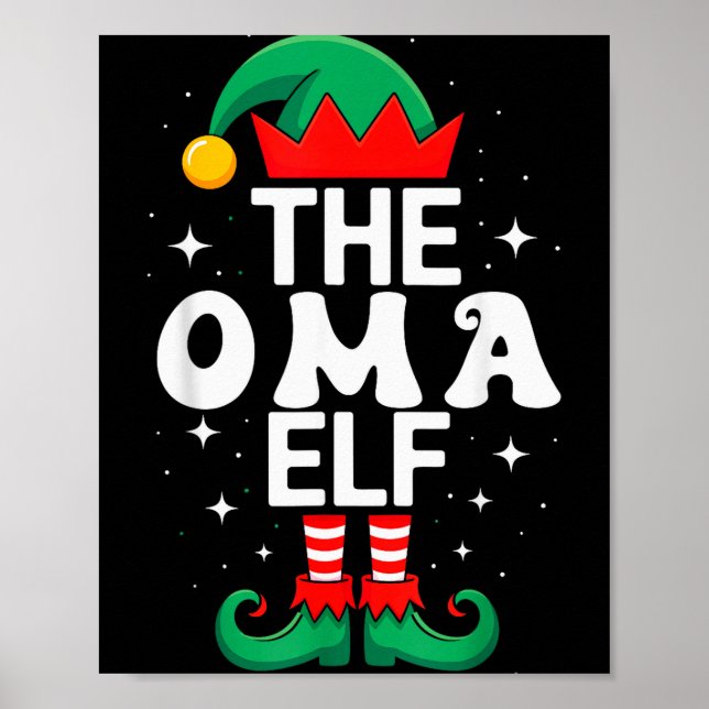 Poster The Oma Elf Funny Christmas Matching Family Group  (Frente)