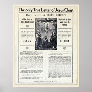 Poster The Only True Letter of Jesus Christ