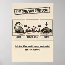 Poster The Opossum Protocol Retro Humor