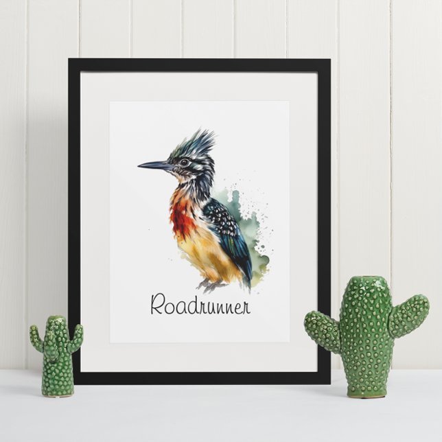 Poster The Painted Runner, Watercolor Roadrunner personal (Criador carregado)