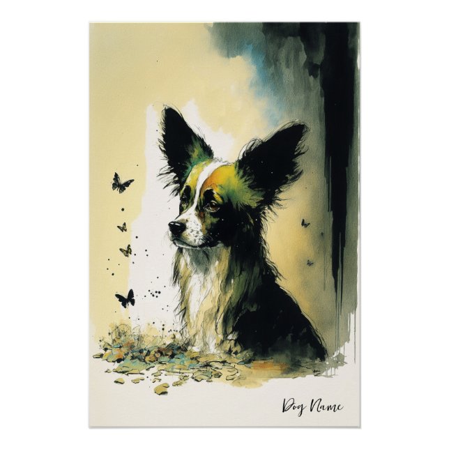 Póster The Papillon Dog - Composition 001 (Frente)