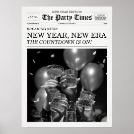 Poster The Party Times Newspaper New Year New Era