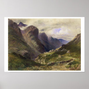 Póster The Pass of Glencoe, 1852 (w/c)