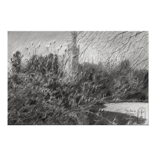 Póster The Peace Palace – Graphite Landscape Elegance (Frente)