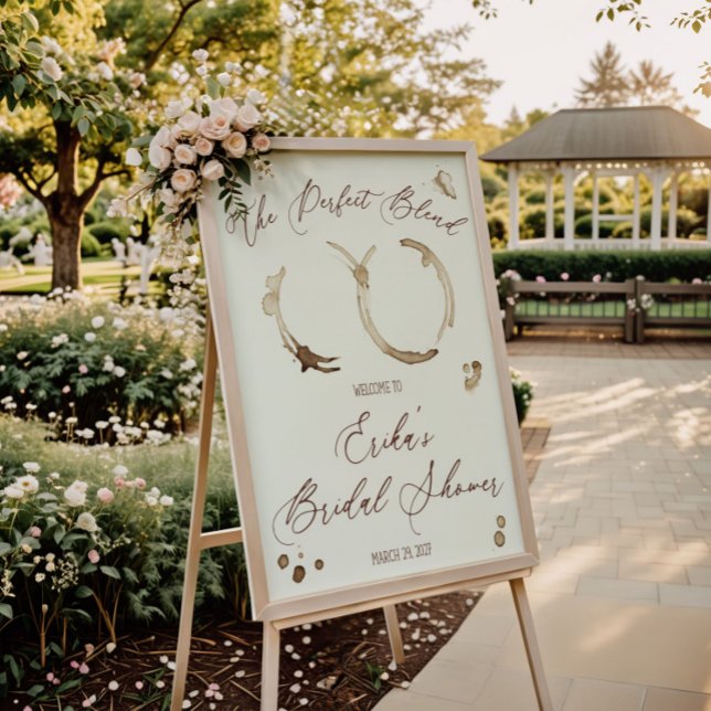 Poster The Perfect Blend! Coffee Bridal Shower Welcome (Criador carregado)
