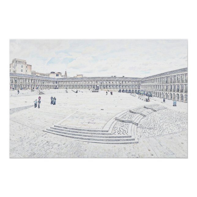 Póster The Piece Hall Halifax – Histórico West Yorkshire (Frente)