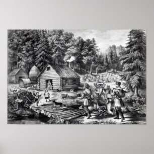 Póster The Pioneer's Home on the Western Frontier