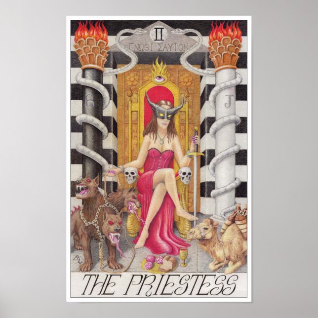 Poster The Priestess tarot card (Frente)