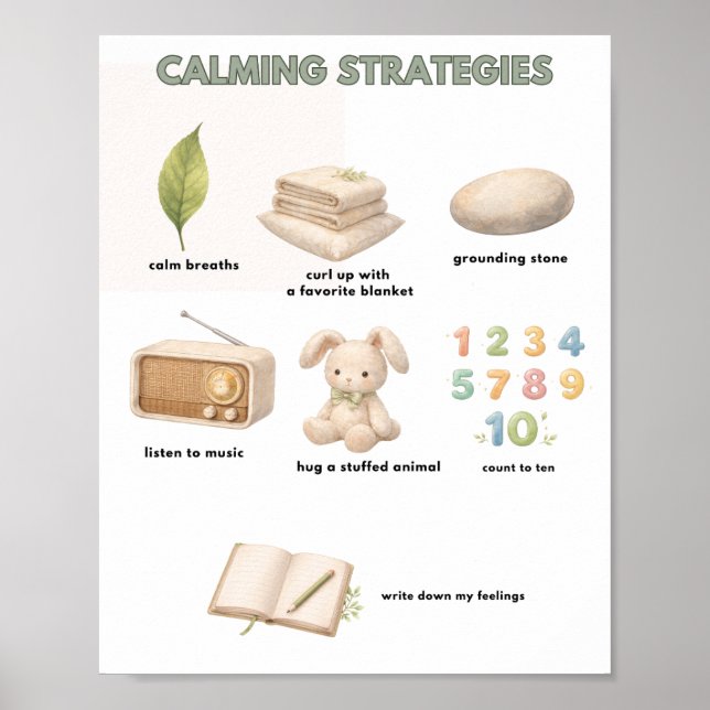 Poster The Quiet Grove Calming Strategies (Frente)