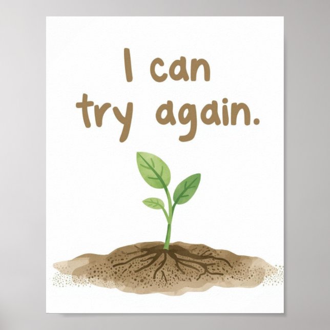 Poster The Quiet Grove “I Can Try Again” Affirmation (Frente)