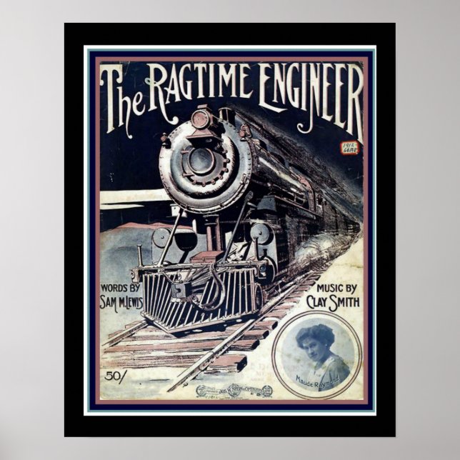Póster "The Ragtime Engenheiro" Folha de Cobrir de Música (Frente)