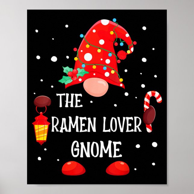 Poster The Ramen Lover Gnome Matching Family Christmas Gn (Frente)