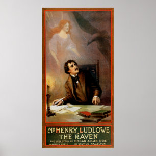 Poster "The Raven" Edgar Allan Poe ~ Henry Ludlowe 1908