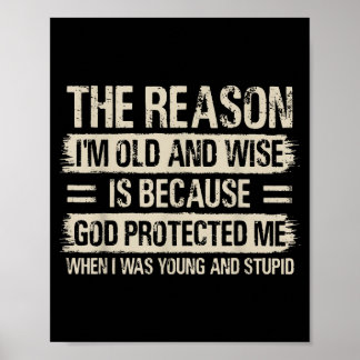 Poster The Reason I'm Old And Wise Insrational Christian 