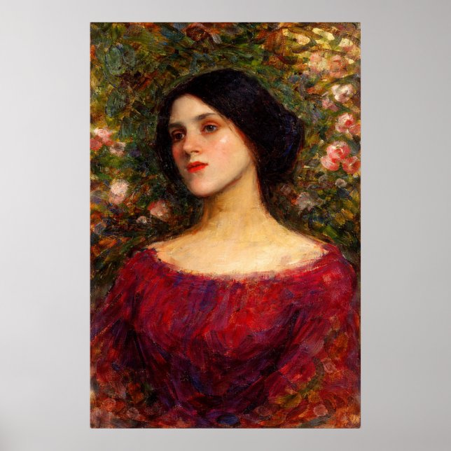 Poster The Rose Bower by John William Waterhouse (Frente)