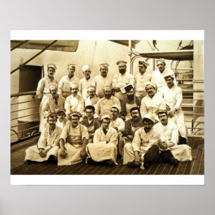 Póster The ship's cooks aboard the R.M.S. Teutonic (b/w p
