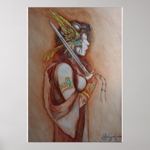 Póster "The Singing Warrior", pintura de Joseph C. Kenyon