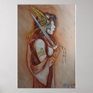 Póster "The Singing Warrior", pintura de Joseph C. Kenyon