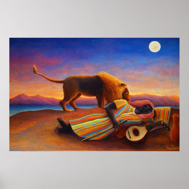 Poster The Sleeping Gypsy by Henri Rousseau (Frente)