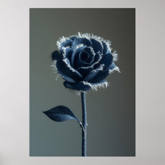 Poster The Solitary Pride of a Reconstructed Denim Rose