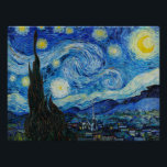 Póster The Starry Night - Vincent Van Gogh<br><div class="desc">View from the psychiatric hospital at Saint-Rémy-de-Provence (France),  just before sunrise,  with addition of an imaginary village. Oil on canvas (1889) by Dutch painter Vincent van Gogh.</div>