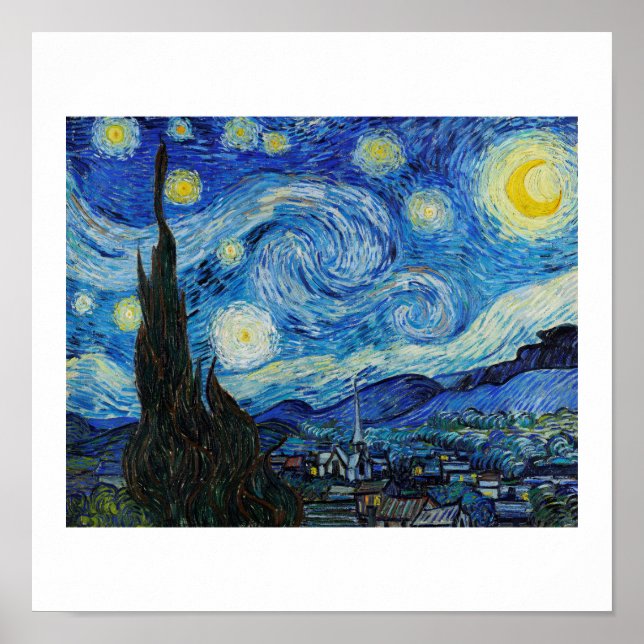 POSTER "THE STARRY NOITE" 1889 POR VINCENT VAN GOGH (Frente)