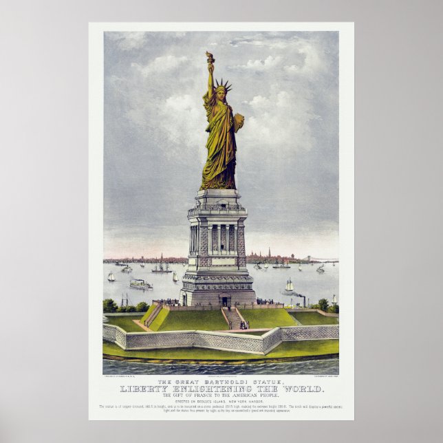 Poster The Statue of Liberty, The Great Bartholdi Statue (Frente)