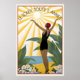 Poster The Sun All Year Round Côte d'Azur French Riviera