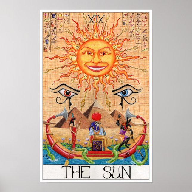 Poster The Sun tarot card (Frente)