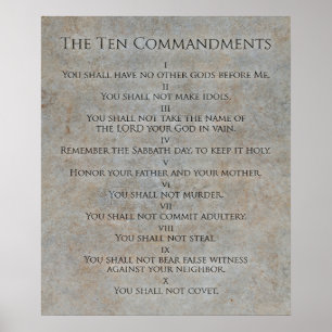 Poster The Ten Commandments Carved In Stone