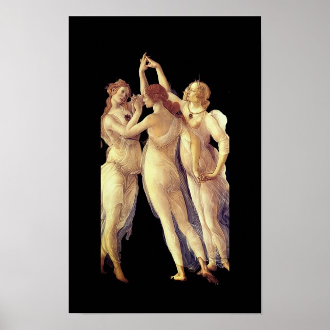 Poster The Three Graces - detail, Primavera by Boticelli (Frente)