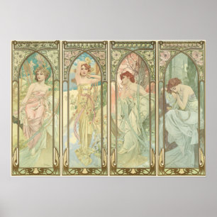 Póster THE TIMES OF THE DAY - Mucha
