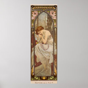 Poster The Times of the Day, Night's Rest, 1899, de Mucha