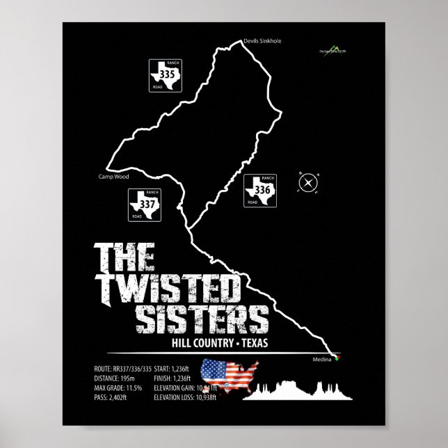 Poster The Twisted Sisters Texas USA Motorcycle 02 (Frente)
