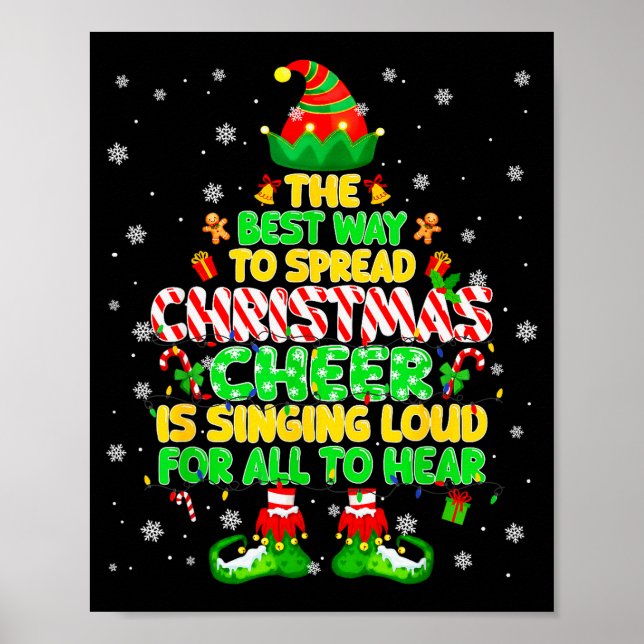 Poster The Way To Spread Christmas Elf Xmas Boys Mens Kid (Frente)