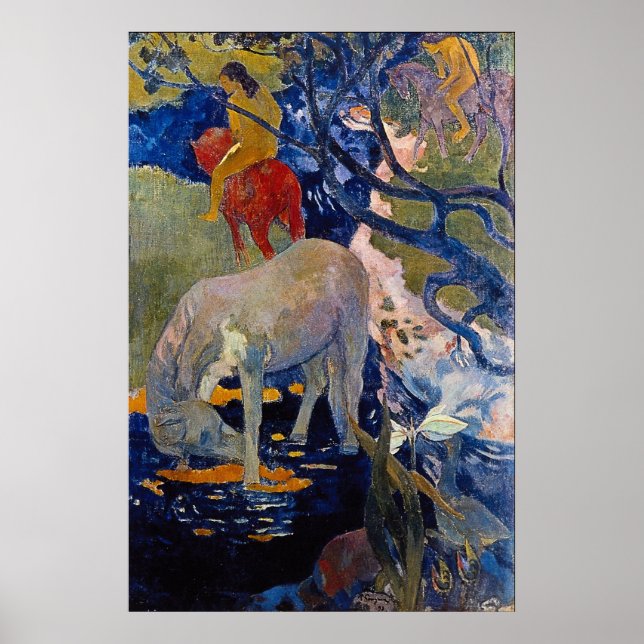 Poster The White Horse by Eugène Henri Paul Gauguin (Frente)