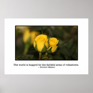 Poster The world is hugged by volunteers