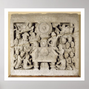 Póster The worship of the Buddhist symbols, Amaravati (li
